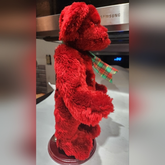 Annette Funicello Bear with stand!! Red with candy cane buttons! 15 inches tall - Picture 6 of 7